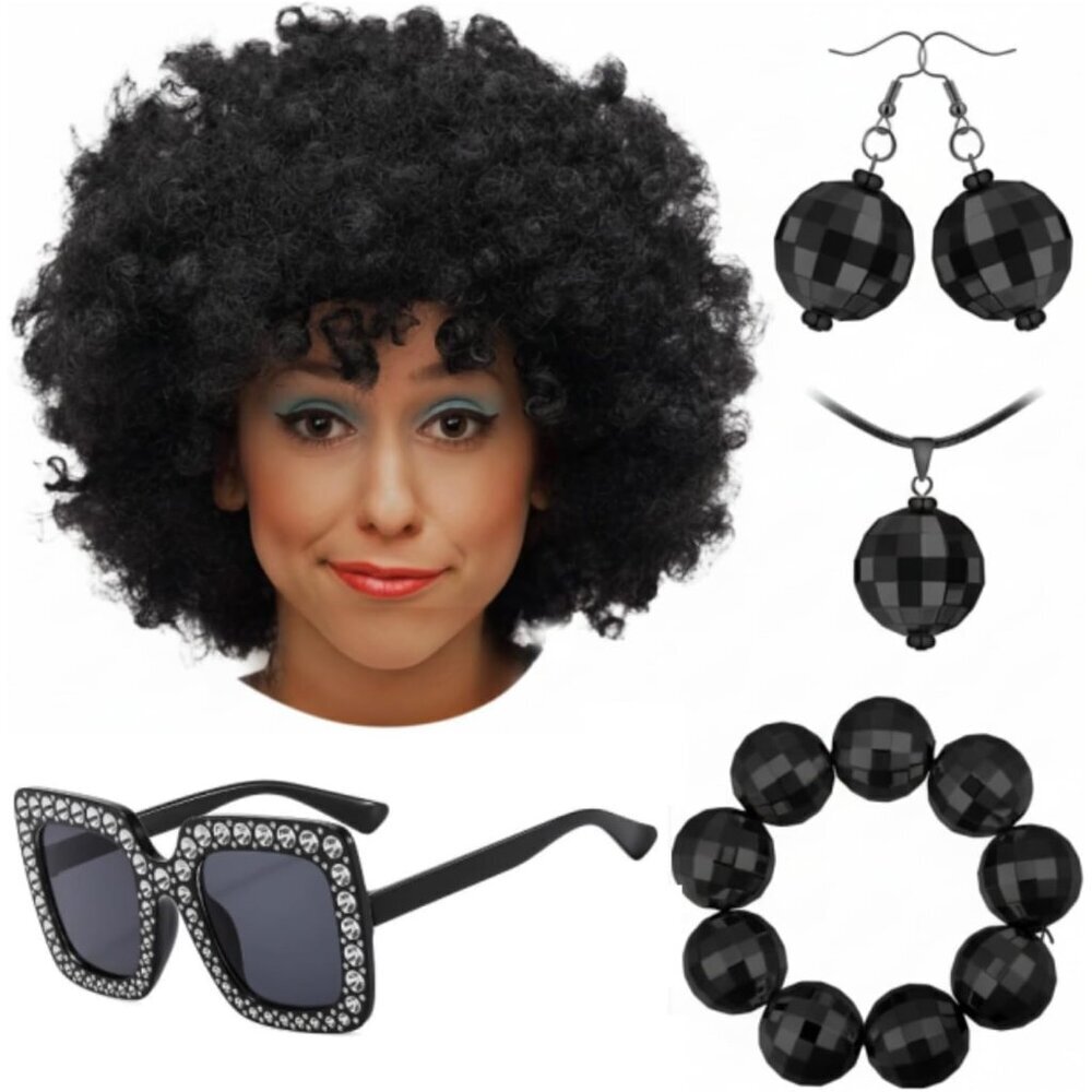 70s Disco Costume Accessories Set for Women Festive Party Costume Jewelry